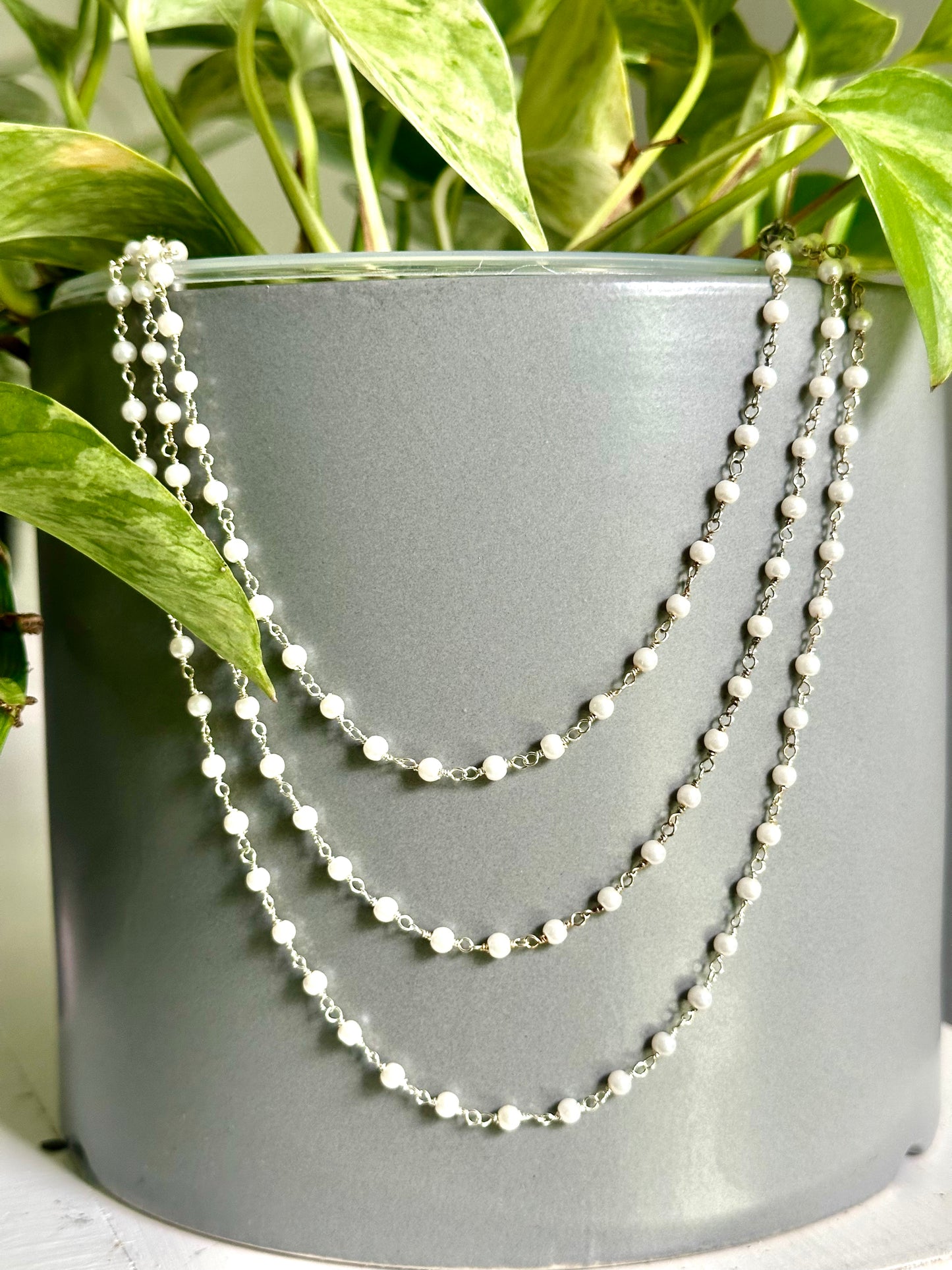 White Pearl Plant Jewelry