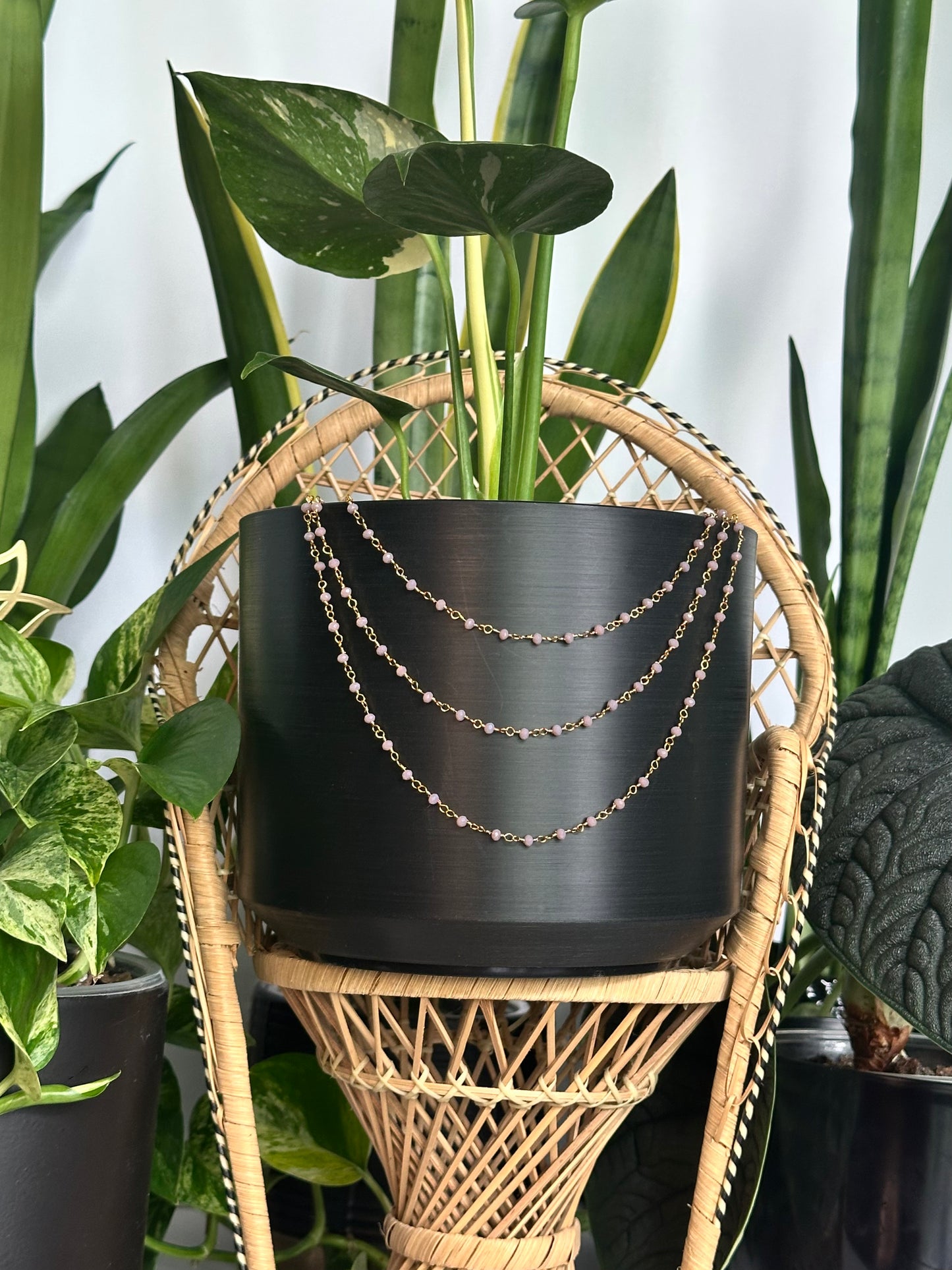 Lavender Rondelle Plant Jewelry