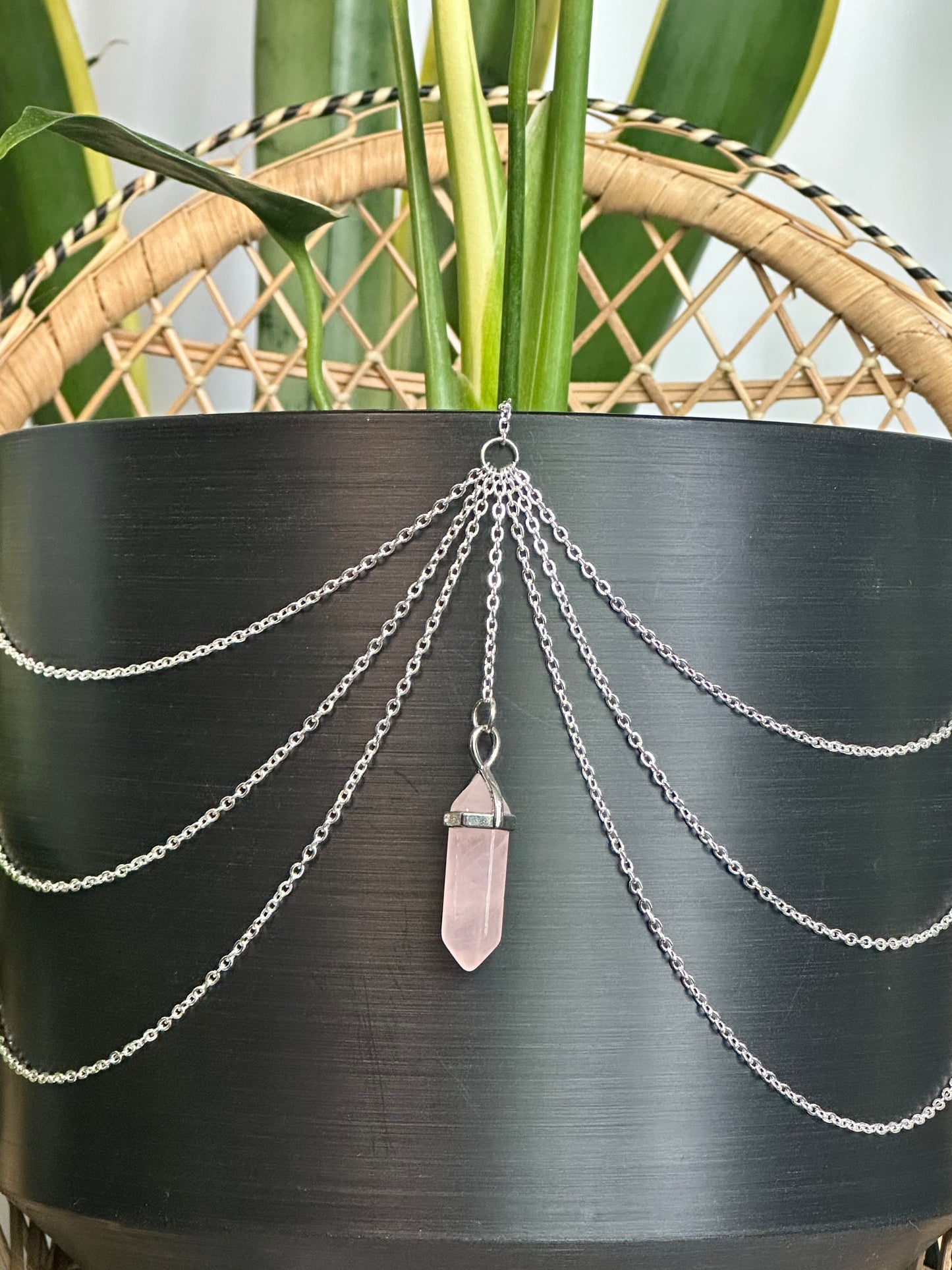 Rose Quartz Pendant (Silver)