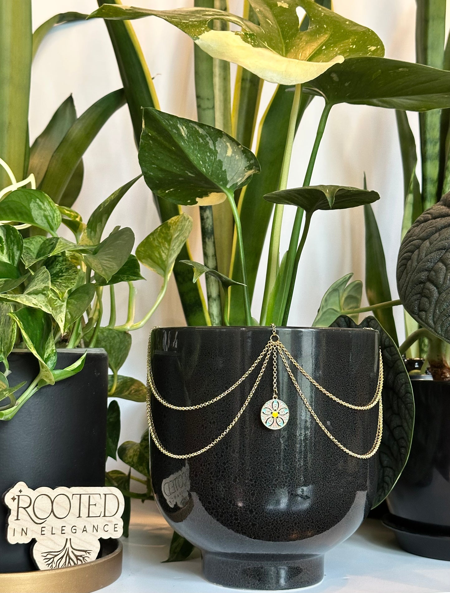 Floral Design Round Pendant