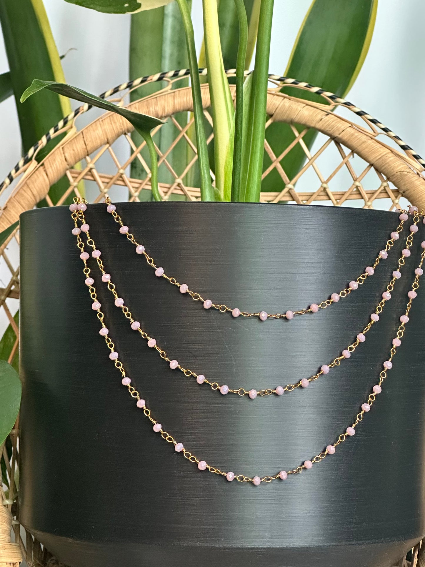 Lavender Rondelle Plant Jewelry