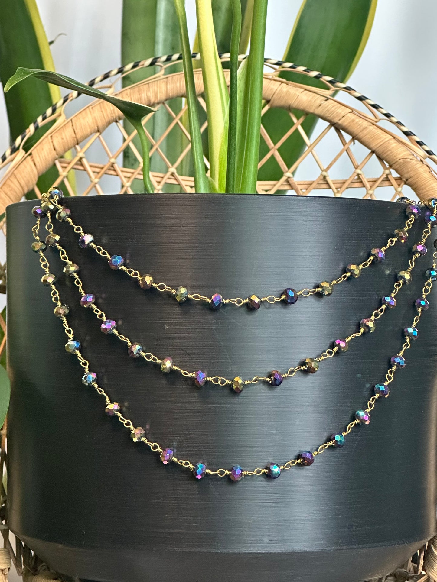 Rainbow Chalcedony Plant Jewelry