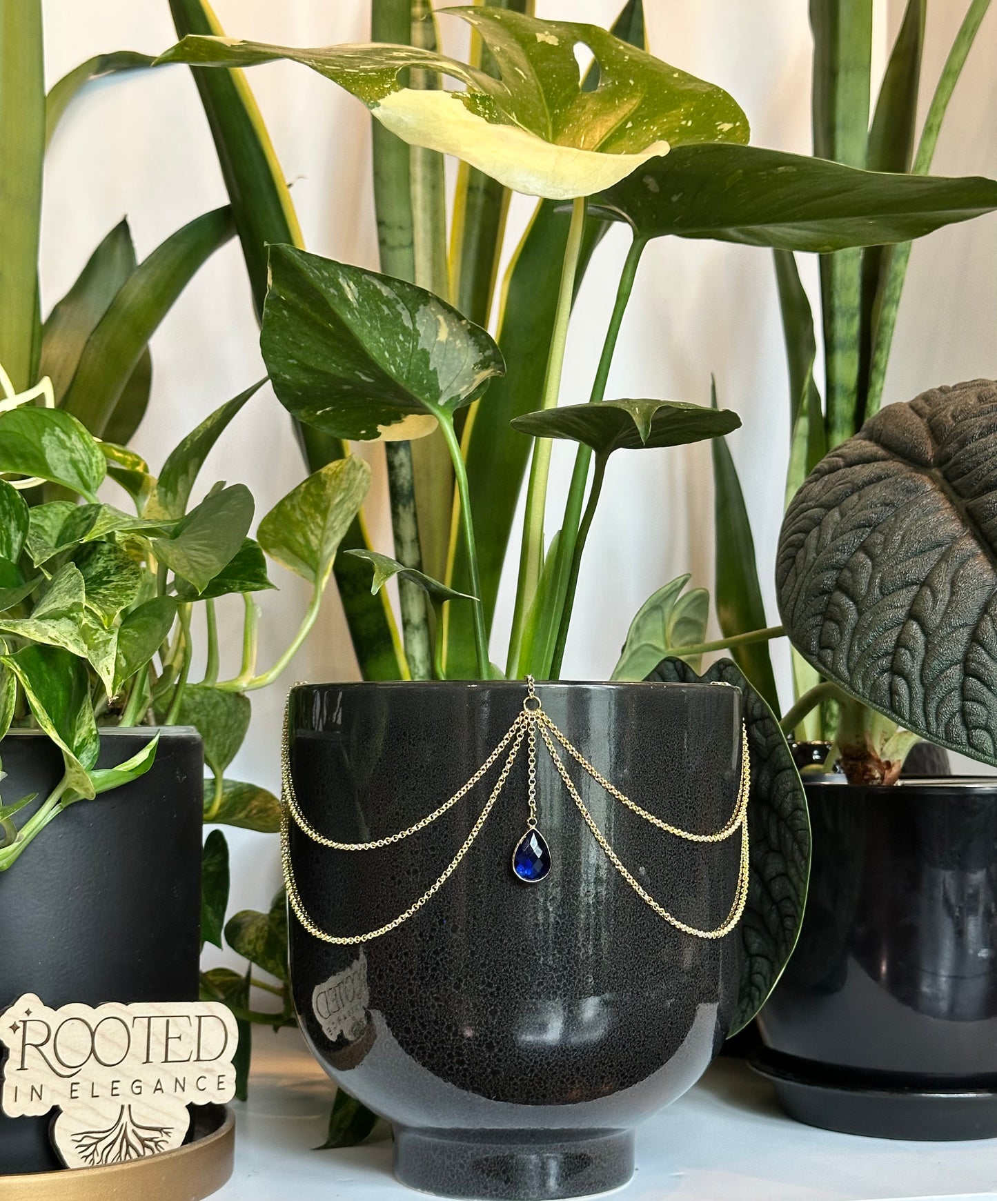 Royal Blue Glass Teardrop Pendant