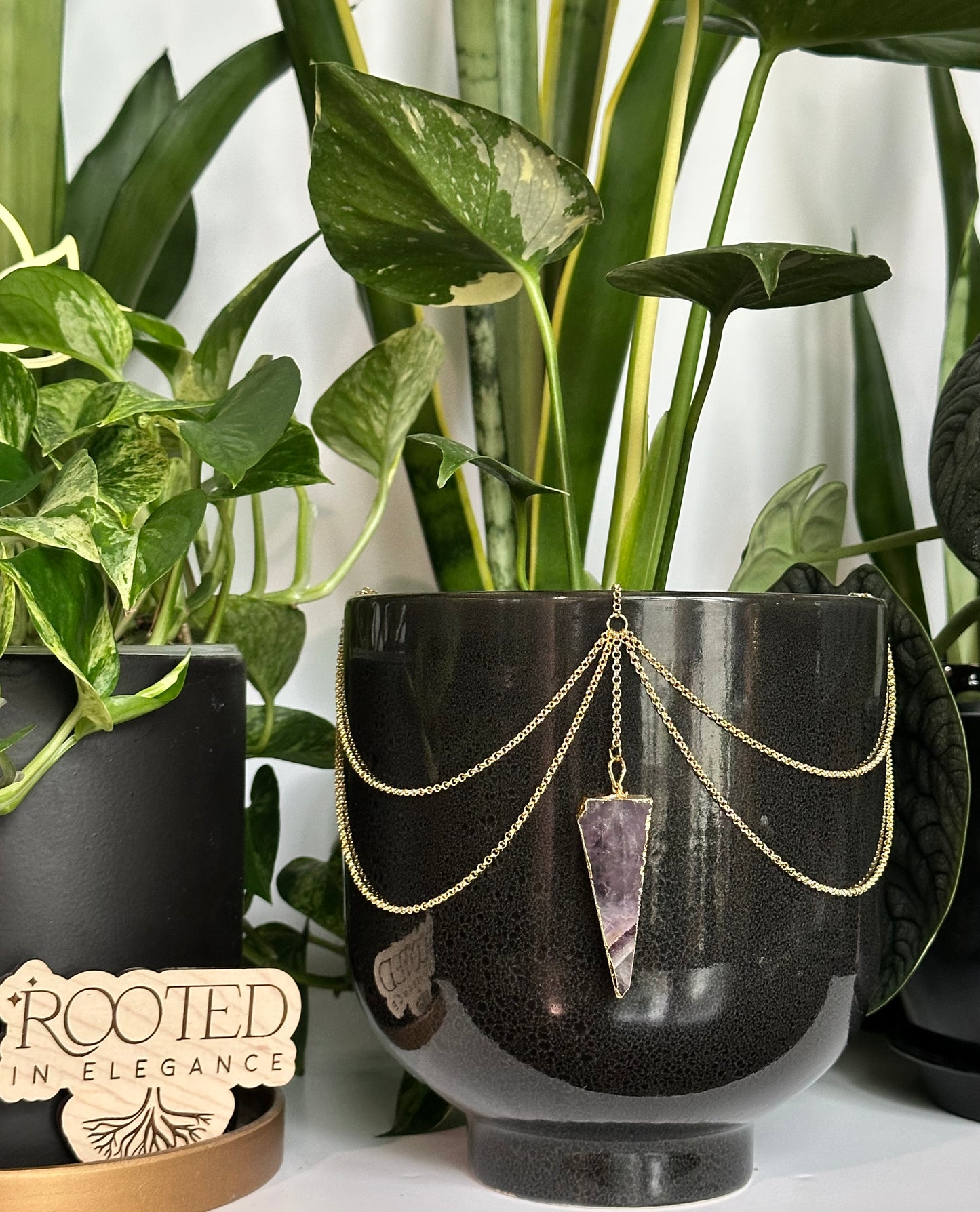 Amethyst Triangle Pendant
