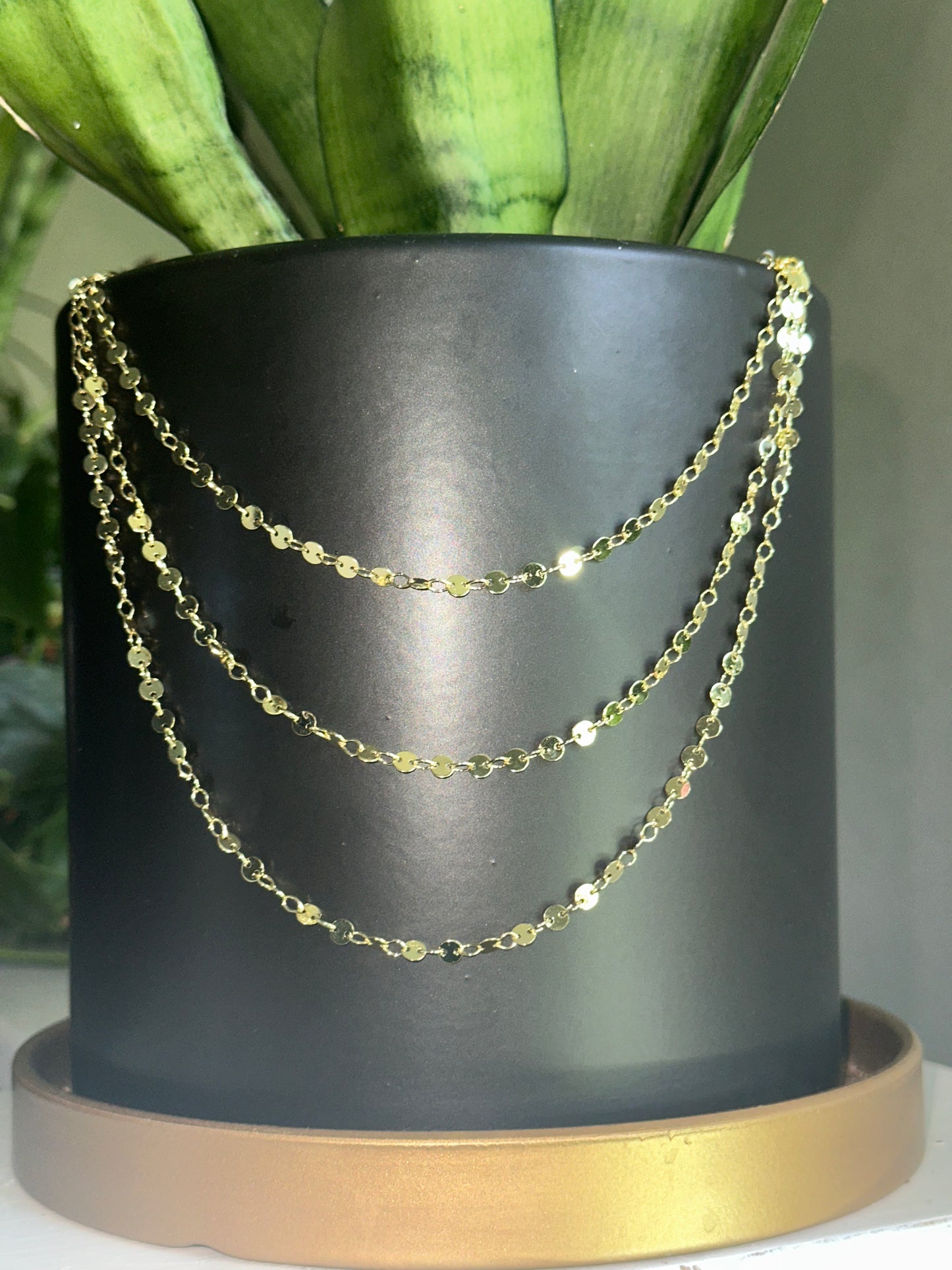 Gold Sequin Plant Jewelry