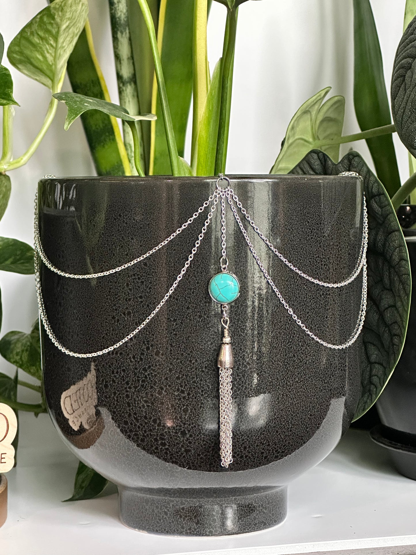 Turquoise Tassel Pendant