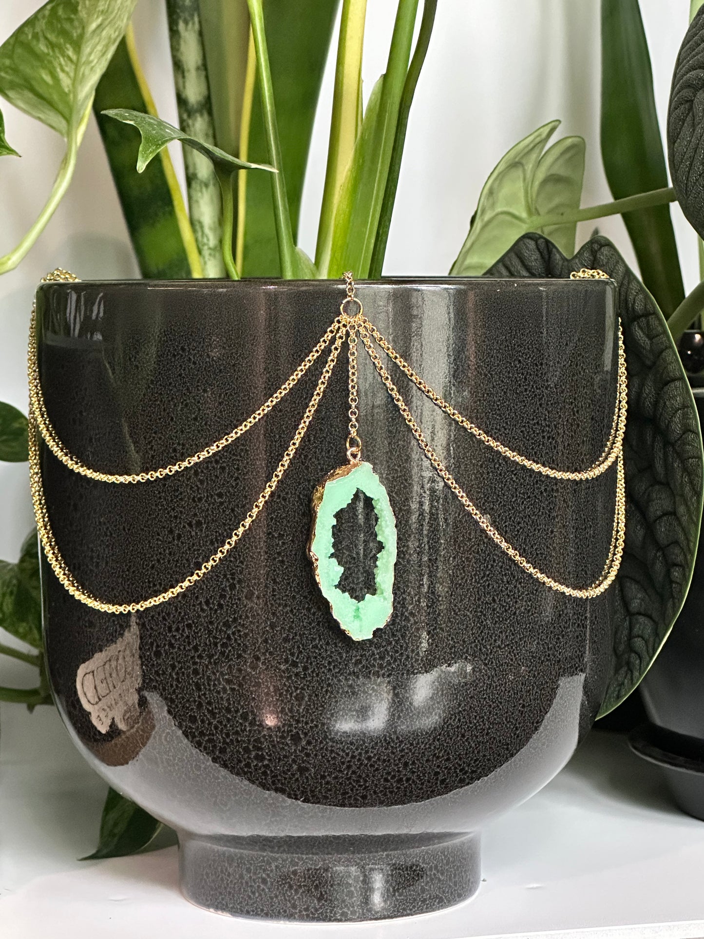 Mint Resin Geode