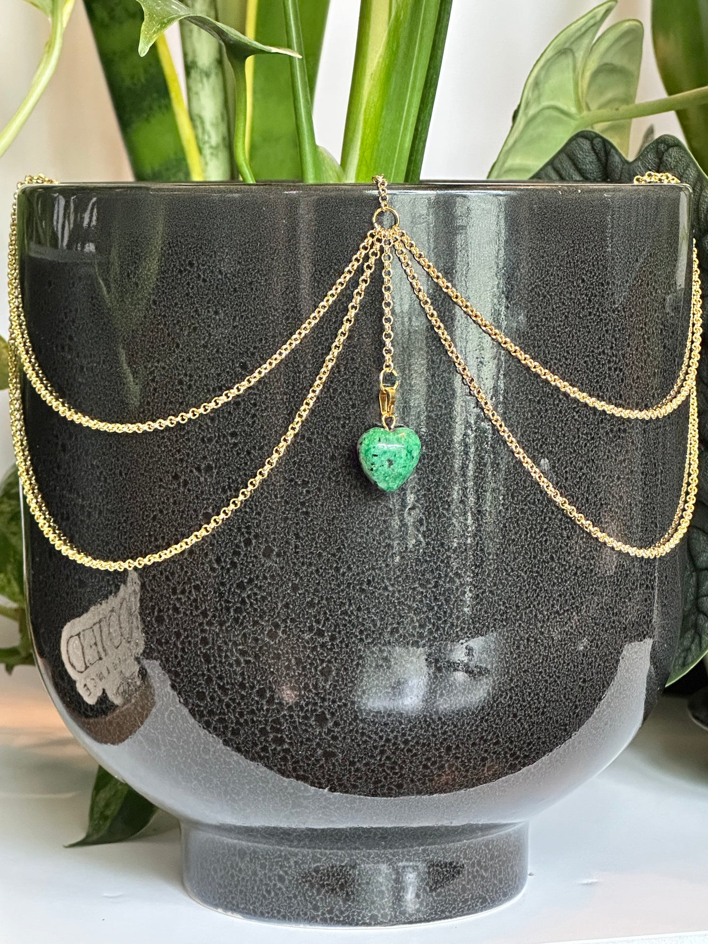 Tiny Jade Heart Pendant