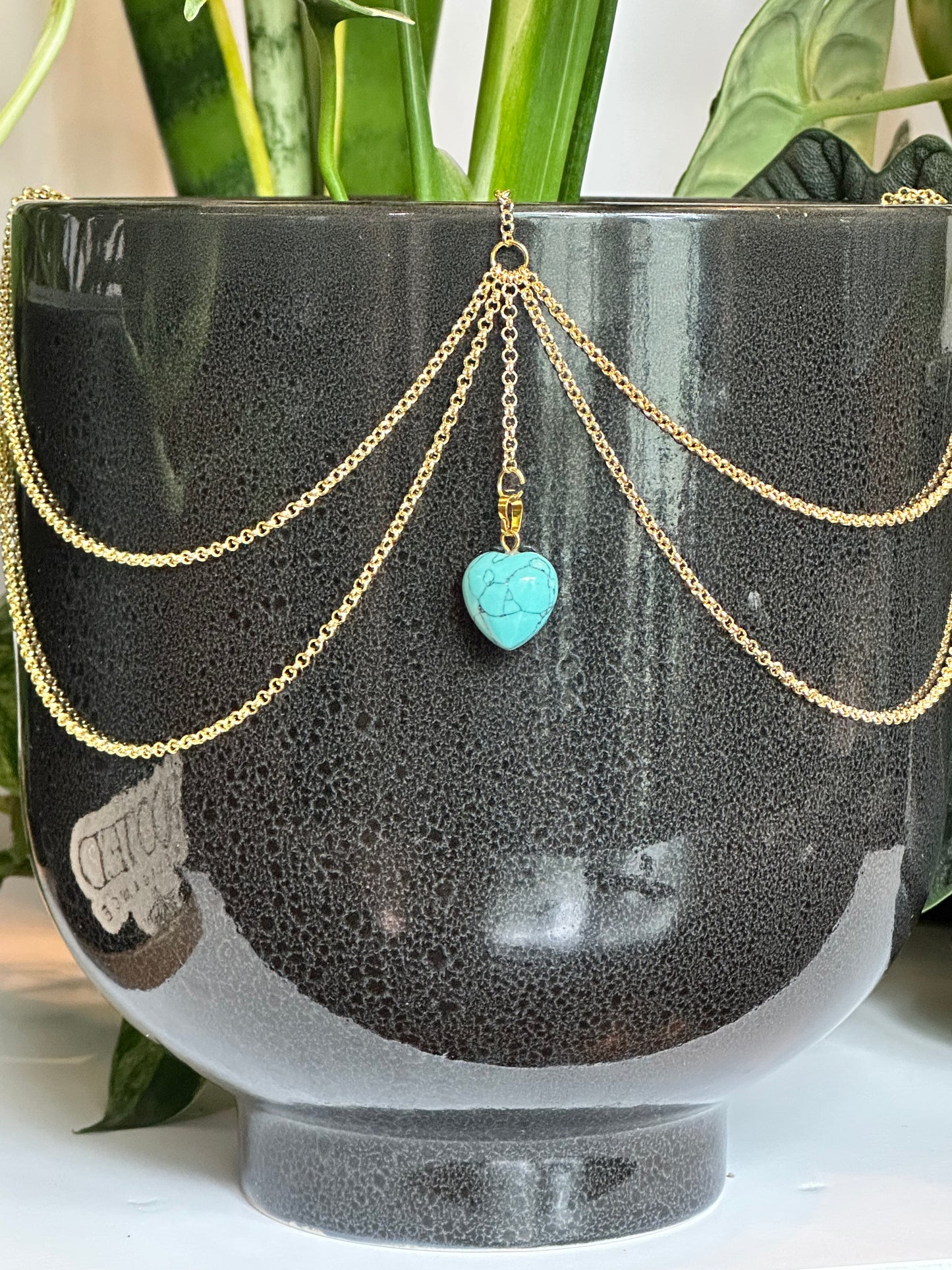 Tiny Turquoise Heart Pendant