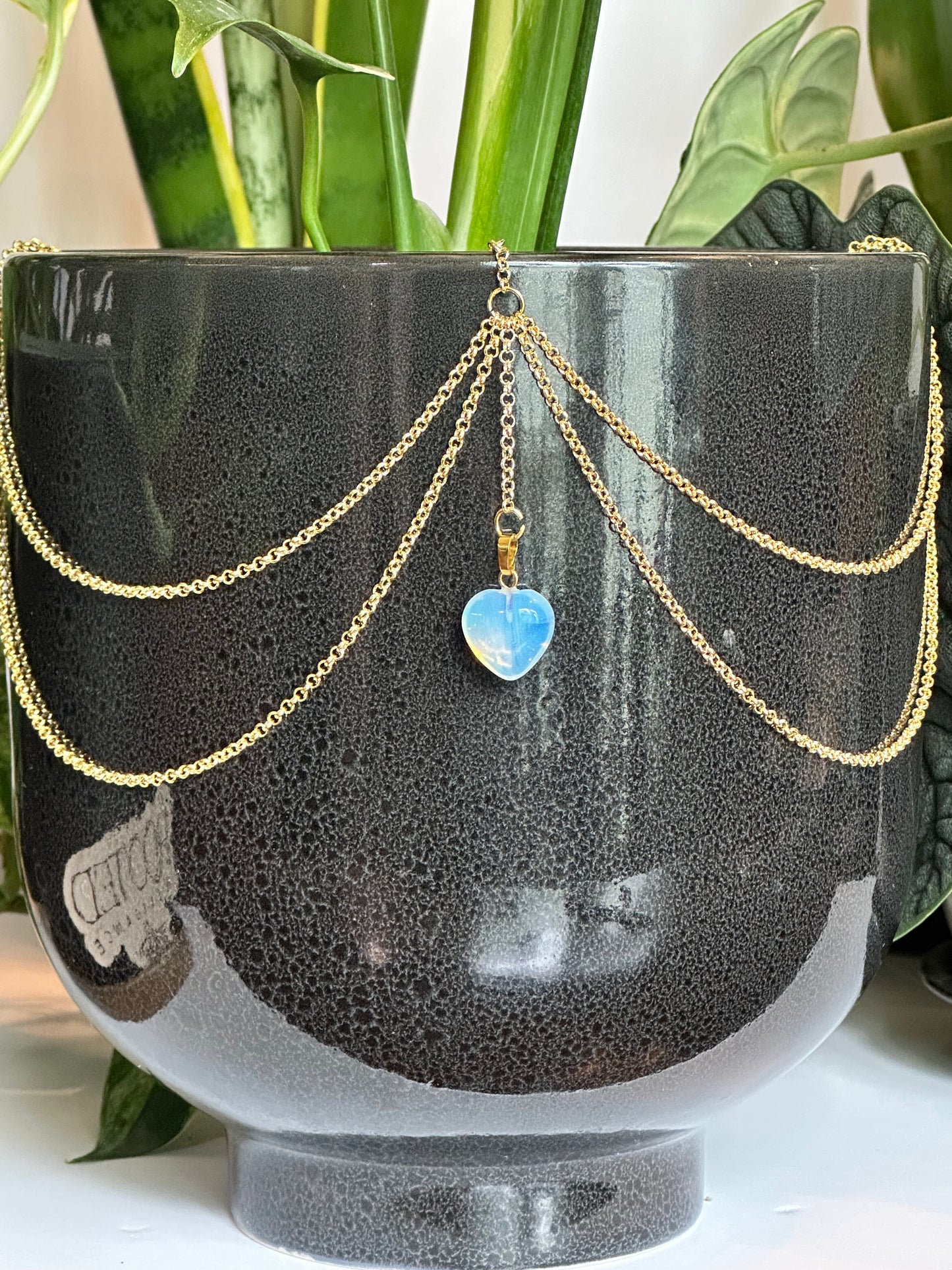 Tiny Opalite Heart Pendant