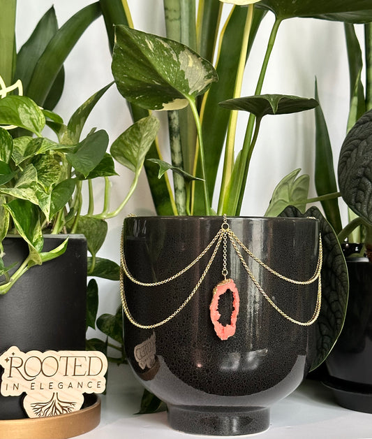 Coral Resin Geode