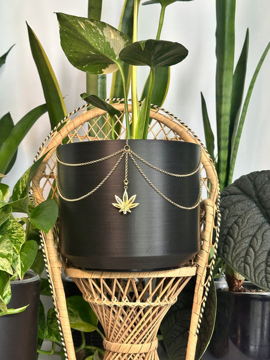 Gold Pave Herb Leaf