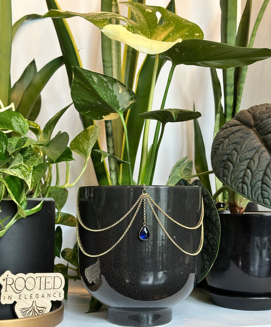 Royal Blue Glass Teardrop Pendant