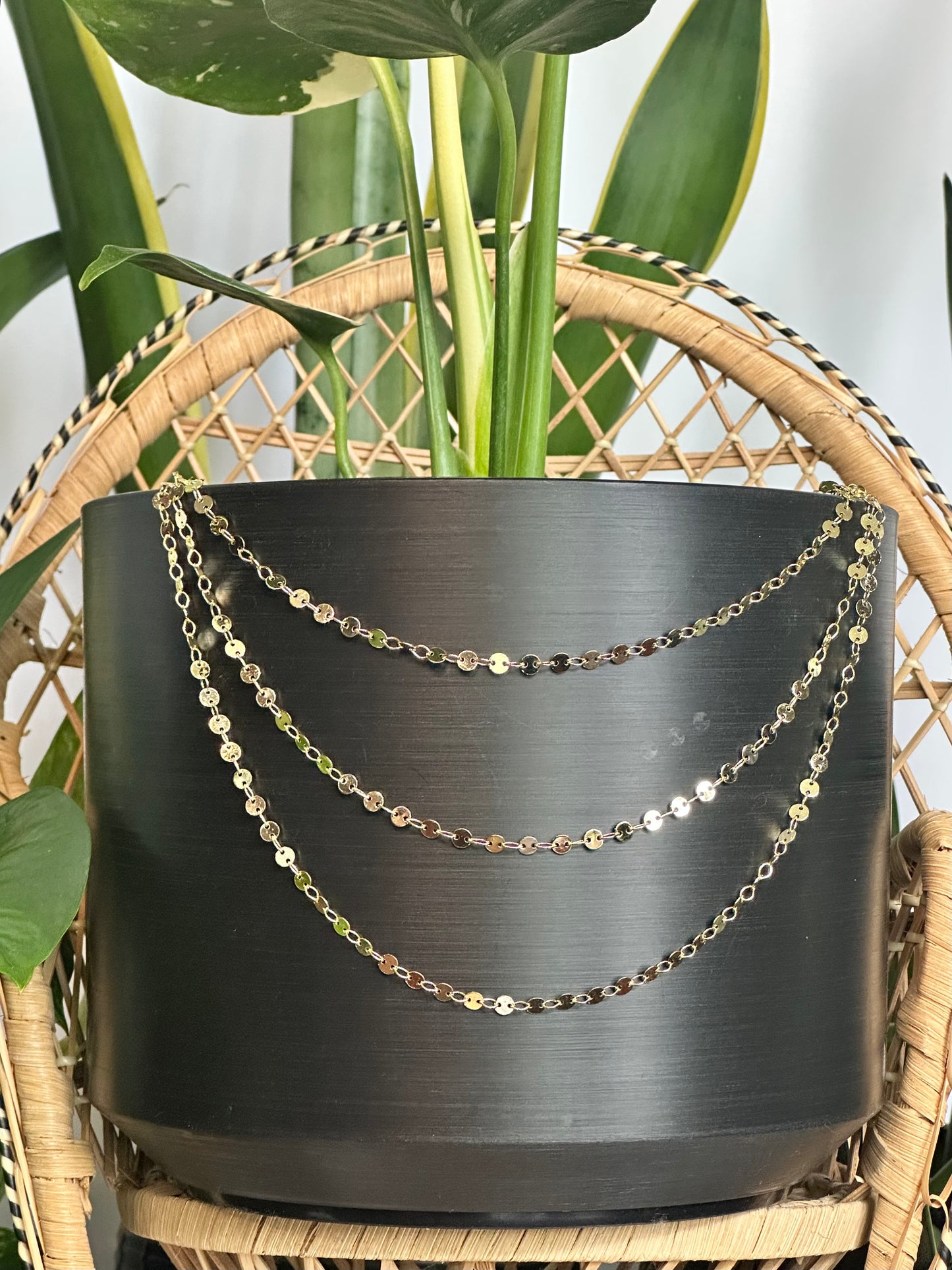 Gold Sequin Plant Jewelry
