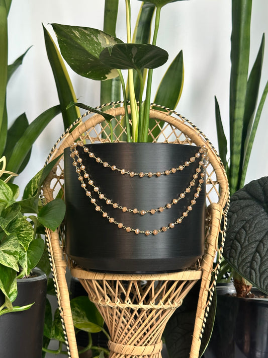 Peach Rondelle Plant Jewelry