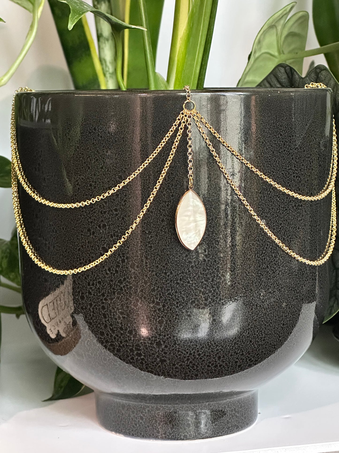 Mother Of Pearl Marquise Pendant
