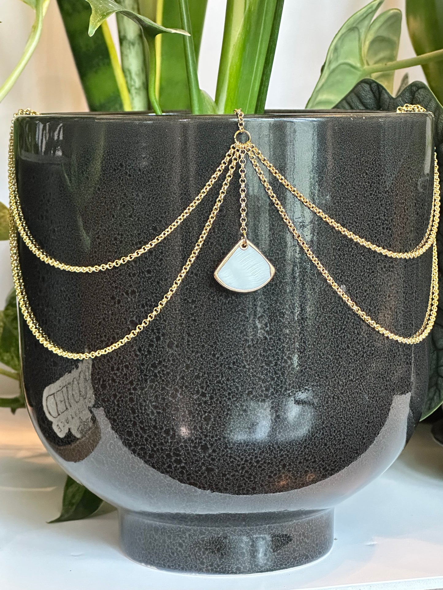 Mother Of Pearl Fan Pendant
