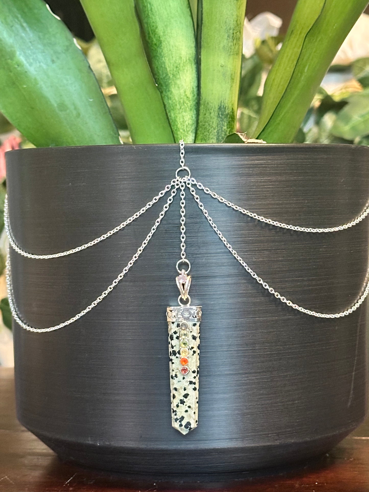 Dalmatian Jasper Chakra Pendant